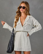 Fresh Edit Plaid Mini Shirt Dress