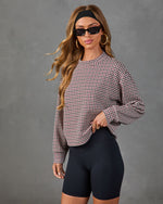 Gentle Pace Houndstooth Scuba Top