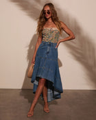 Grizelle High Low Denim Maxi Skirt