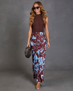 Harvest Days Floral Satin Maxi Skirt
