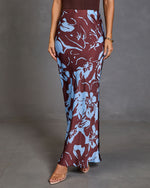 Harvest Days Floral Satin Maxi Skirt