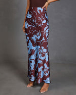 Harvest Days Floral Satin Maxi Skirt