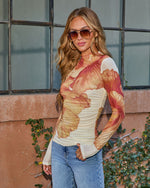 Garden Gallery Floral Mock Neck Top