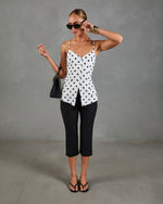 Dottie Chic Polka Dot Linen Blend Tank Top