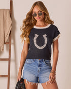 Navy % Lucky Trail Horseshoe Contrast Sweater-2