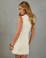 Catching Feelings Twill Lace Trim Mini Dress