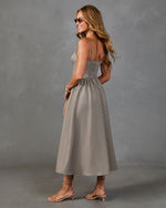 Sunday Sol Houndstooth Plaid Tweed Midi Dress