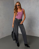 Mulberry % Alysson Textured Floral Tank-2