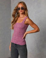 Mulberry % Alysson Textured Floral Tank-3