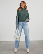 Josephina Colorblock Mock Neck Pullover Sweater