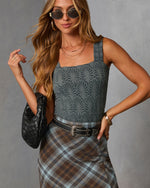 Forest Night % Alysson Textured Floral Tank-5