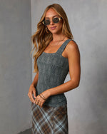 Forest Night % Alysson Textured Floral Tank-3