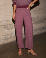 Raquel Cotton Mid Rise Barrel Pants