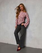 Wine % Hazel Lane Buckle Suede Slingback Heels-6