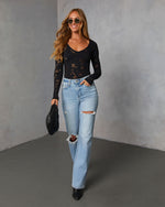 Black % Emmalyn Lace Bodysuit-2