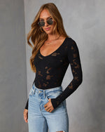 Black % Emmalyn Lace Bodysuit-3