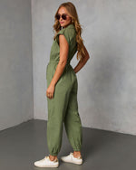 Dalena Short Sleeve Tie Waist Jumpsuit