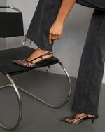 Genea Leopard Print Mesh Slingback Heels