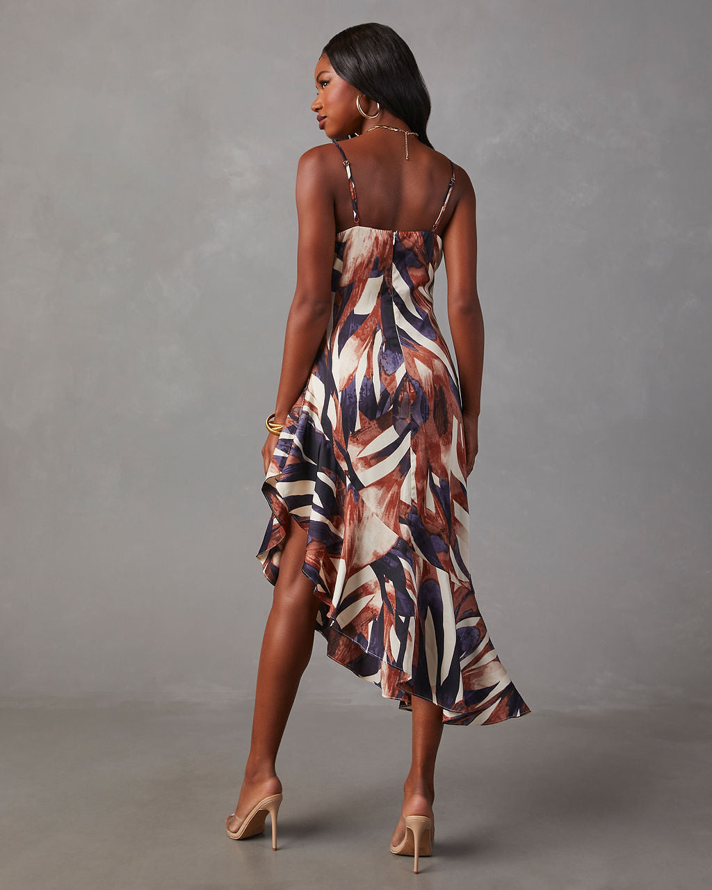 Zaria Printed Slip Midi Dress – VICI