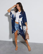 Navy % Morning Glory Kimono-6