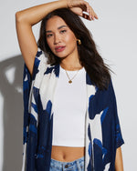 Navy % Morning Glory Kimono-2