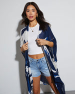 Navy % Morning Glory Kimono-4