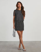 Black % Cazzie Flower Pearl Embellished Skirt-1