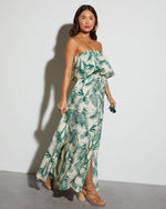 Swaying Palms Strapless Empire Maxi Dress