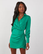 Kelly Green % Moria Long Sleeve Mini Dress-1