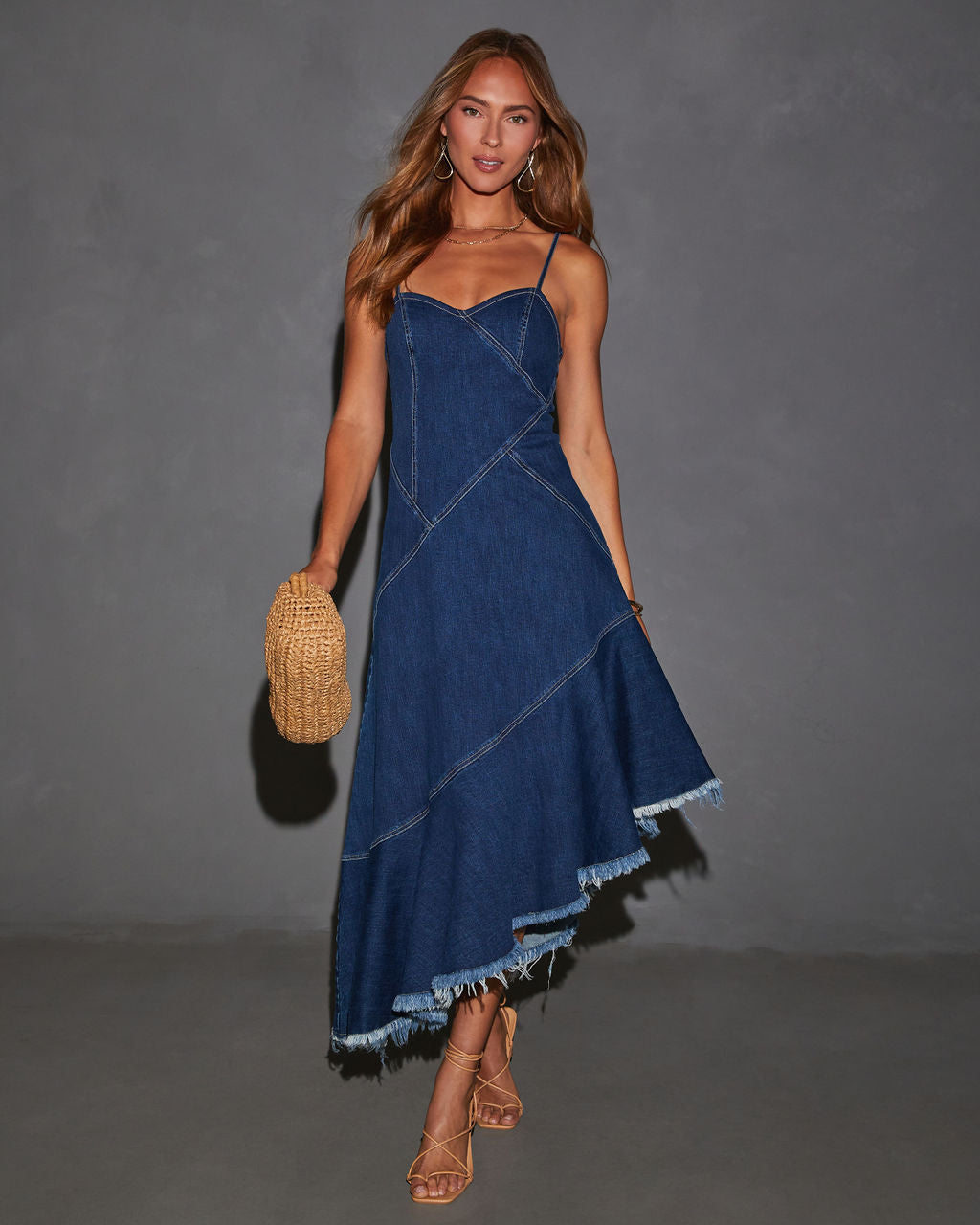 Asymmetrical denim dress shop