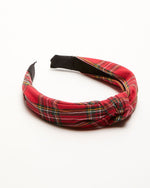 Red % Traditions Plaid Twist Headband-2