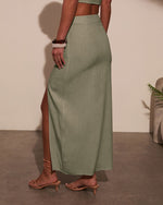 Emiliana Wrap Linen Maxi Skirt