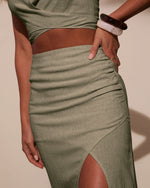 Emiliana Wrap Linen Maxi Skirt