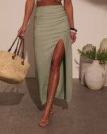 Emiliana Wrap Linen Maxi Skirt