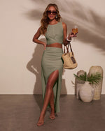 Sage % Emiliana Twist Linen Top-6