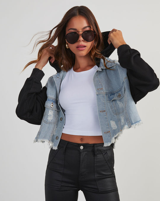 Maxed Out Denim Contrast Hooded Jacket – VICI