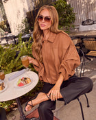 Maple Mornings Suede Bubble Hem Bomber Jacket