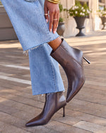 Verna Faux Leather Snake Embossed Booties