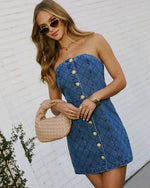 Maryline Strapless Denim Mini Dress