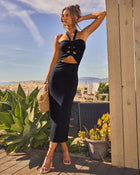 Best Revenge Halter Cutout Maxi Dress