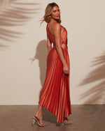 Peach % Modern Day Glam One Shoulder Asymmetrical Maxi Dress-5