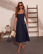 Honeyed Horizon Fit and Flare Midi Dress
