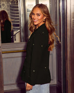 Love Strikes Heart Embellished Studded Blazer