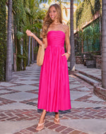 Caspian Strapless Striped Maxi Dress