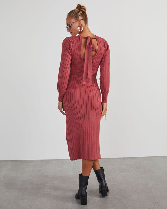 Robin Balloon Sleeve Sweater Midi Dress – VICI