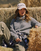 Charcoal % Shoreditch Cotton Blend Zip Sleeve Knit Sweater-1