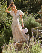 Ashlyn V-Neck Tiered Maxi Dress