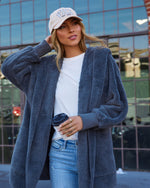 Steel Grey % The Coziest Yet Pocketed Cardigan-7