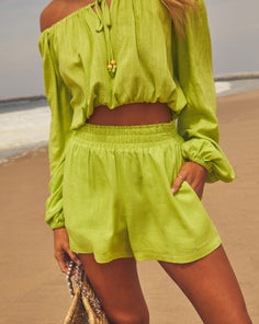 Elysia High Rise Elastic Waist Pocketed Shorts