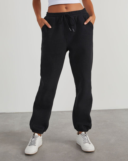 Black %  Ready Or Not Pocketed Jogger Pants-2